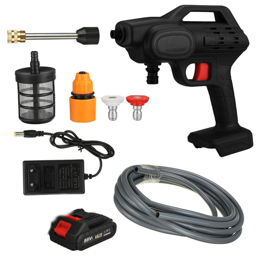 (black, 1 battery) 1500W Cordless Water Gun High Pressure Car Washer Portable Spray Water Nozzle Cleaning Machine For Makita Battery