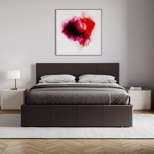 Vida Designs (Double, Brown) Lisbon Ottoman Bed Frame Faux Leather Storage UKFR 2