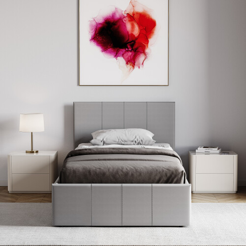 Vida Designs (Single, Grey) Lisbon Ottoman Bed Frame Faux Leather Storage UKFR 2