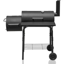 Alivio Large Oil Drum Charcoal BBQ Grill with Offset Smoker