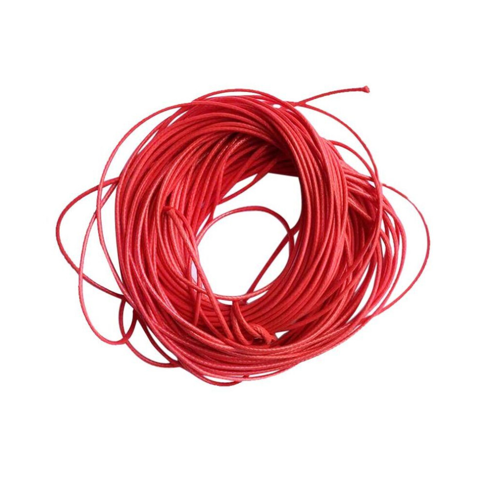 (Red) Waxed Wax Cord String Linen Thread Wire DIY Jewelry Bracelet Black