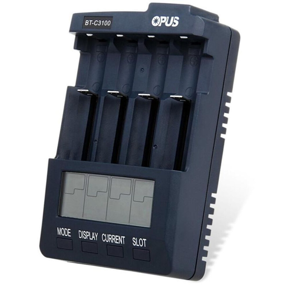 (EU plug) Opus Bt-c3100 Digital Smart 4 Slot Lcd Battery  Charger Compatible For Li-ion Nicd Nimh Aa Aaa 10440