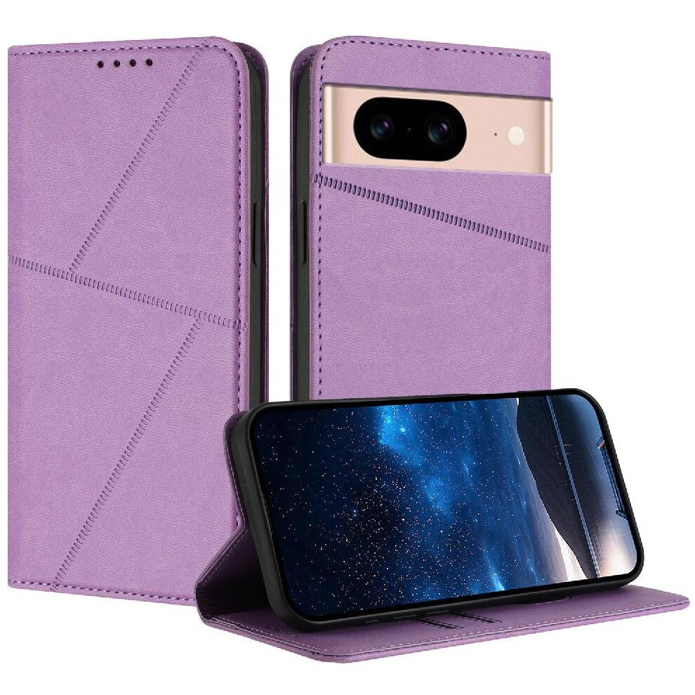 (Purple) Case For Google Pixel 8A Shockproof Cover Anti-Fingerprint Matte Texture With Card Slots And Kickstand Purple 764563549733