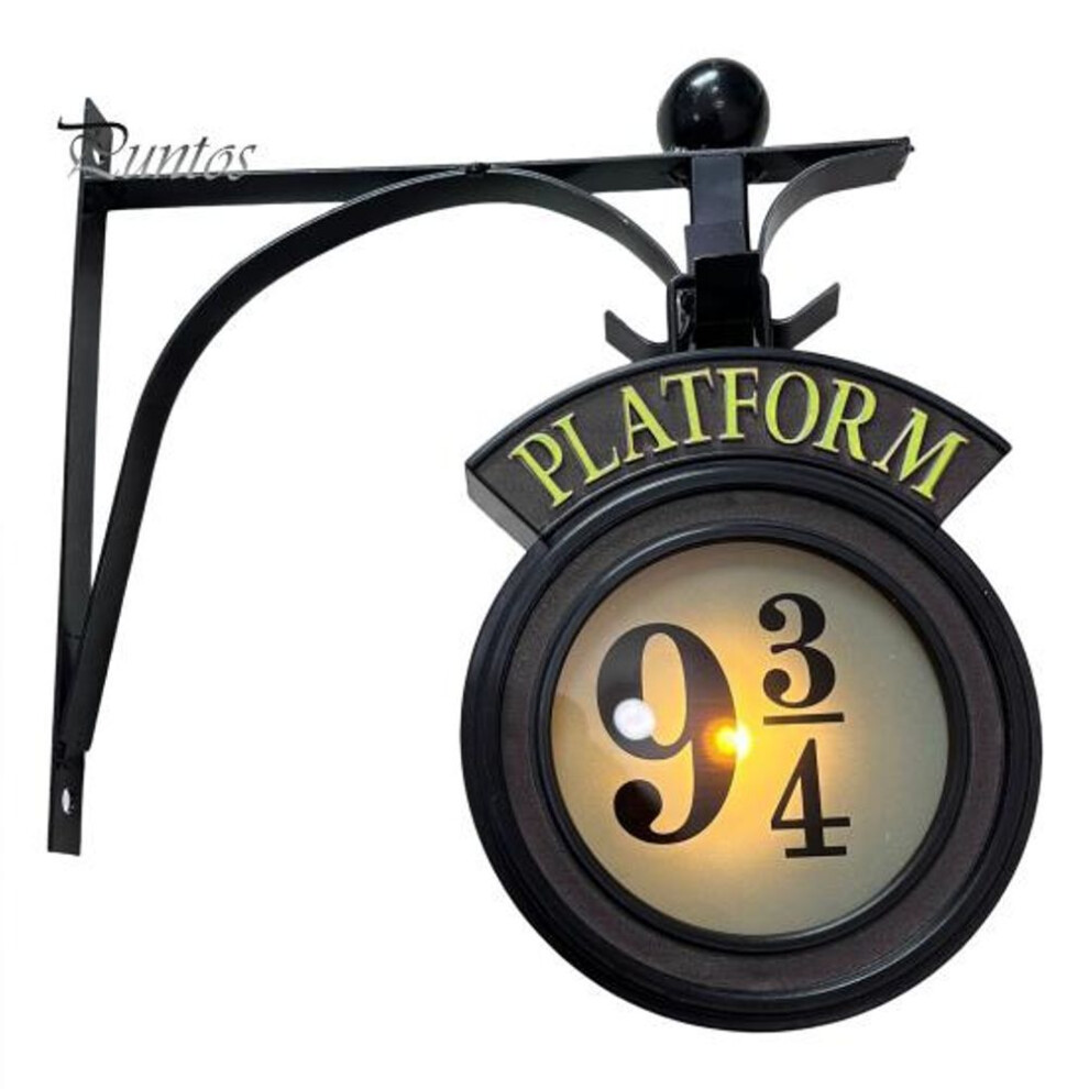 (black) Magical 9 3/4 Night Lamp 3D Hanging Night Light for Film Lovers Glowing Wall Ornament Film Themed Party Decoration