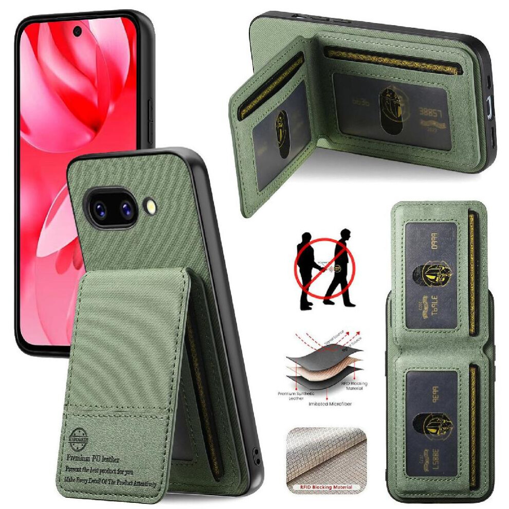 (Green) Case For Google Pixel 9A Shockproof Leather Case Wallet Rfid Blocking Green 764563549887