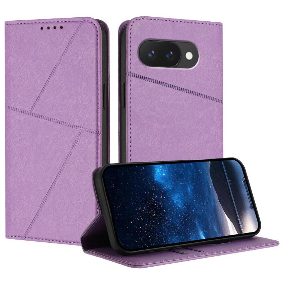 (Purple) Case For Google Pixel 9A With Card Slots And Kickstand Shockproof Cover Anti-Fingerprint Matte Texture Purple 764563550012