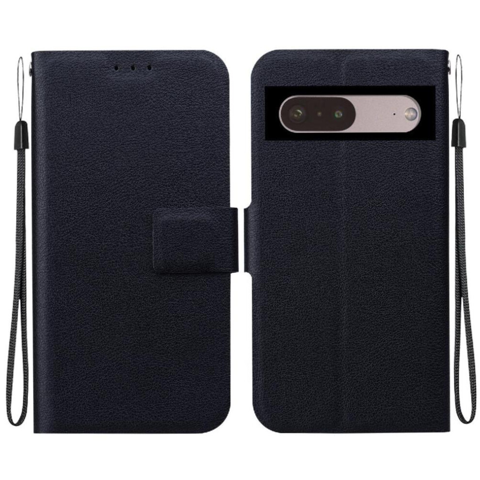 Photos - Case  Flip  for Google Pixel 7 Pro with Buckle Kickstand Pu Leather Pure Colour with Card Slot(Black)