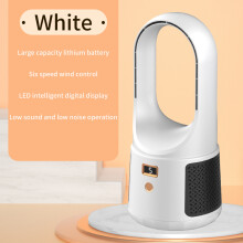 (White) Silent Bladeless Circulating Fan USB Powered Desktop Fan with Adjustable Tilt Energy Saving Cooling Fan for Bedroom Office Dorm