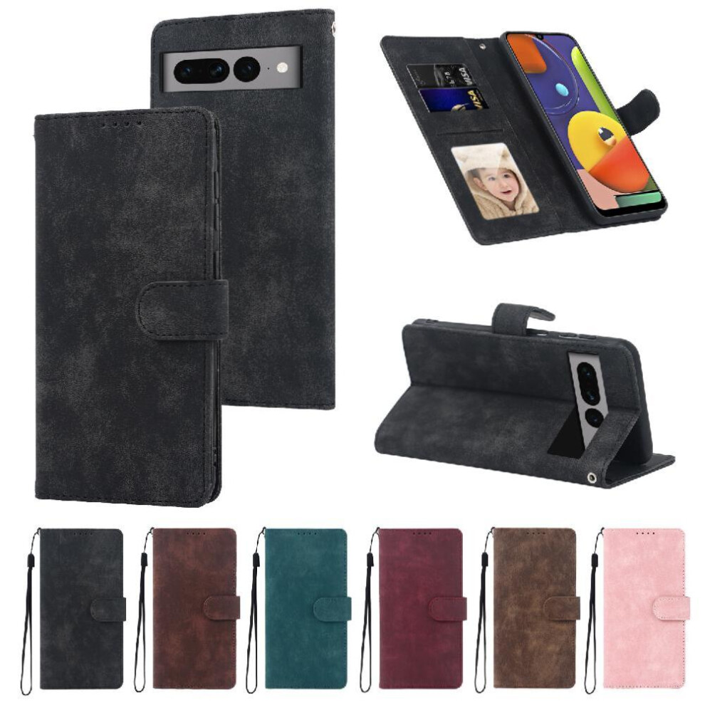 (Black) Flip Case For Google Pixel 7 Pro Flip Shockproof Premium Wallet Black 764563551569