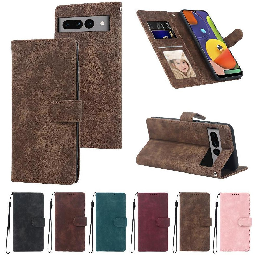(Brown) Flip Case For Google Pixel 7 Pro Flip Shockproof Premium Wallet Brown 764563551613