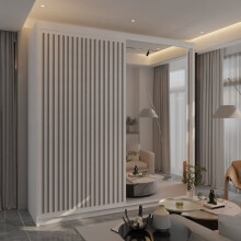 (White, 203cm) Modern Royal Style Sliding 2 or 3 Door Wardrobe