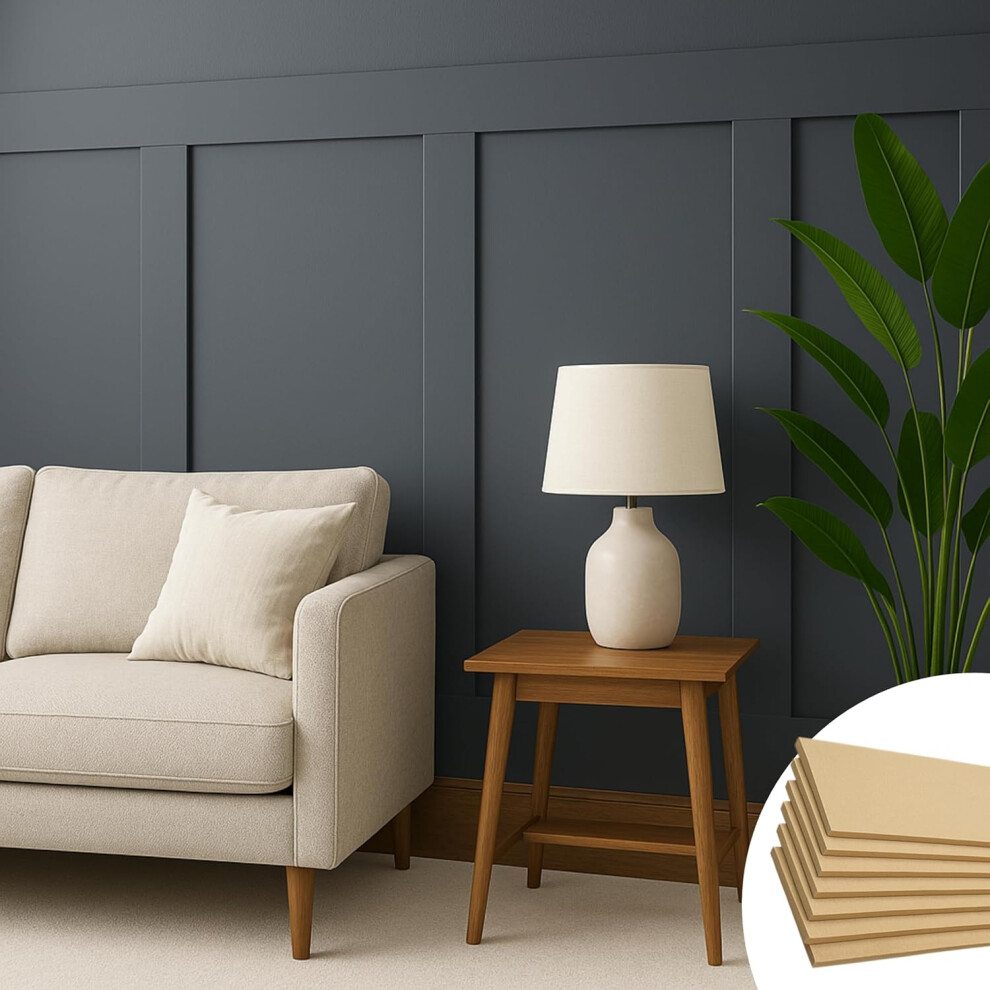 15 Pack Shaker Wall Panelling Kit 10x100cm + 5x50cm MDF Slat 3D Strips