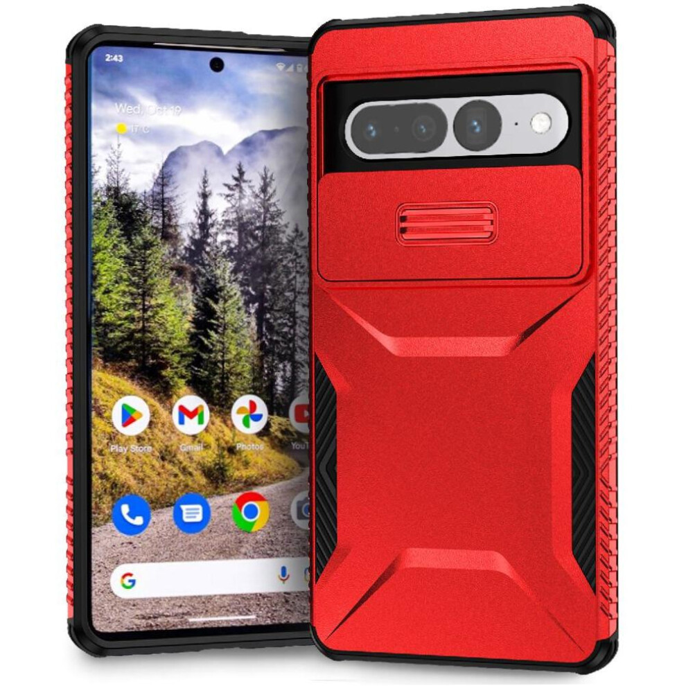 (Red) Case For Google Pixel 7 Pro Lightweight Shockproof Lens Protection Red 764563552863