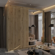 (Oak, 150cm) Modern Royal Style Sliding 2 or 3 Door Wardrobe