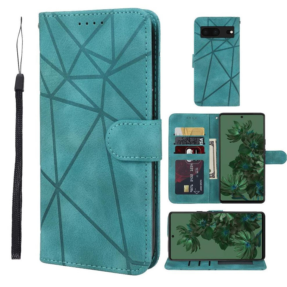(Green) Flip Case For Google Pixel 7 Unisex Stand Flip Card Slot Green 764563553945
