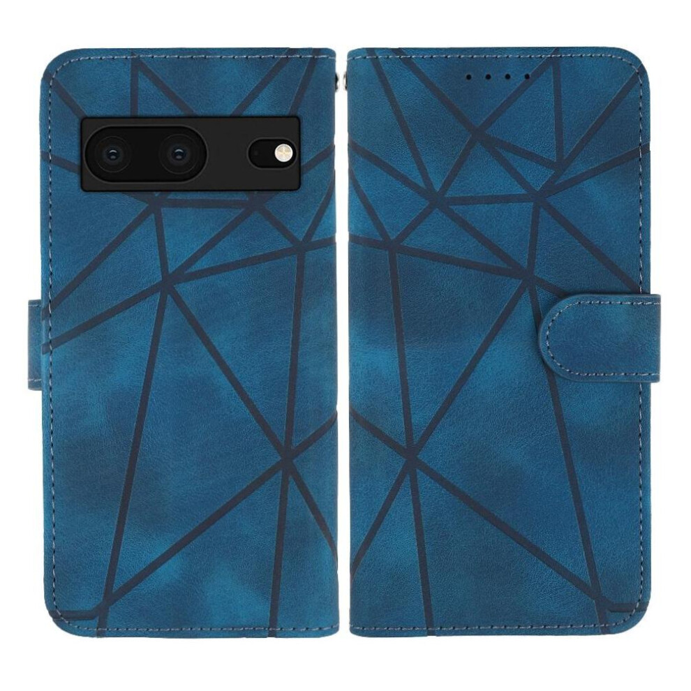 (Blue) Flip Case For Google Pixel 7 Unisex Stand Flip Card Slot Blue 764563553938