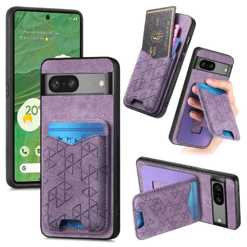 (Purple) Case For Google Pixel 7 Card Slot Stand Stable Grip Retro Purple 764563554300