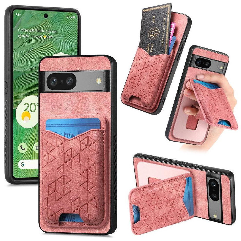 (Pink) Case For Google Pixel 7 Card Slot Stand Stable Grip Retro Pink 764563554294