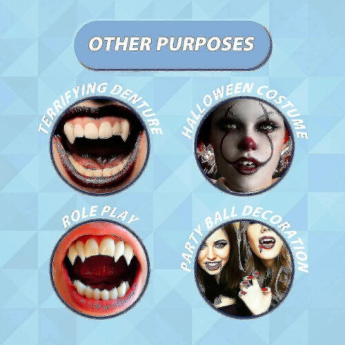OUHOE denture modification teether Halloween party makeup styling denture decoration plastic tee 2