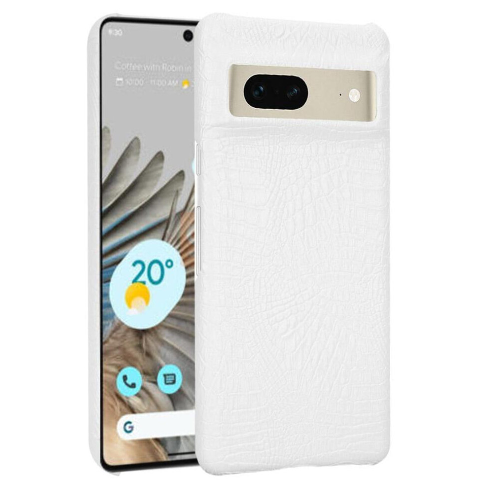 (White) Stylish Classic Case For Google Pixel 7 Classic Alligator Fashion Protective Cover Compatibility Anti Scratch White 764563557714