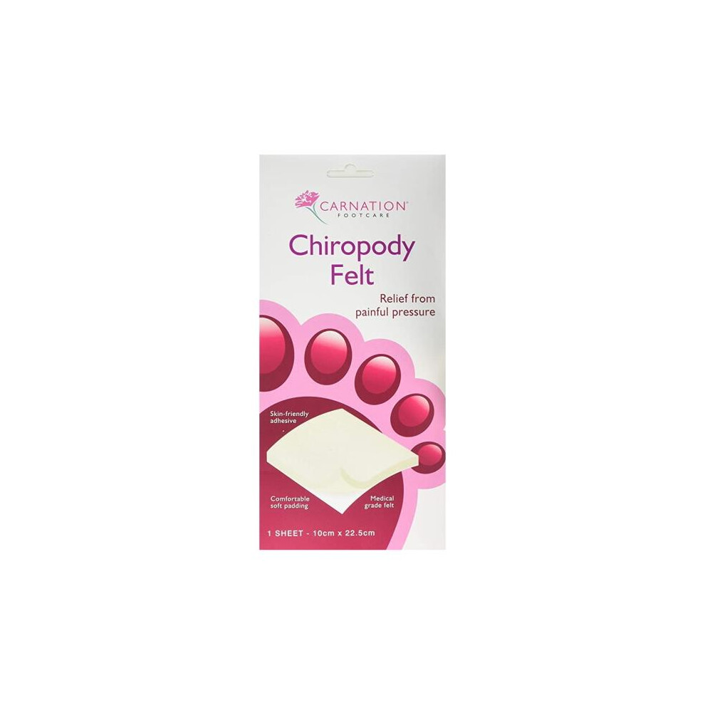 Carnation Footcare 6 X Chiropody Felt Large 1 Sheet 10Cm X 22.5Cm