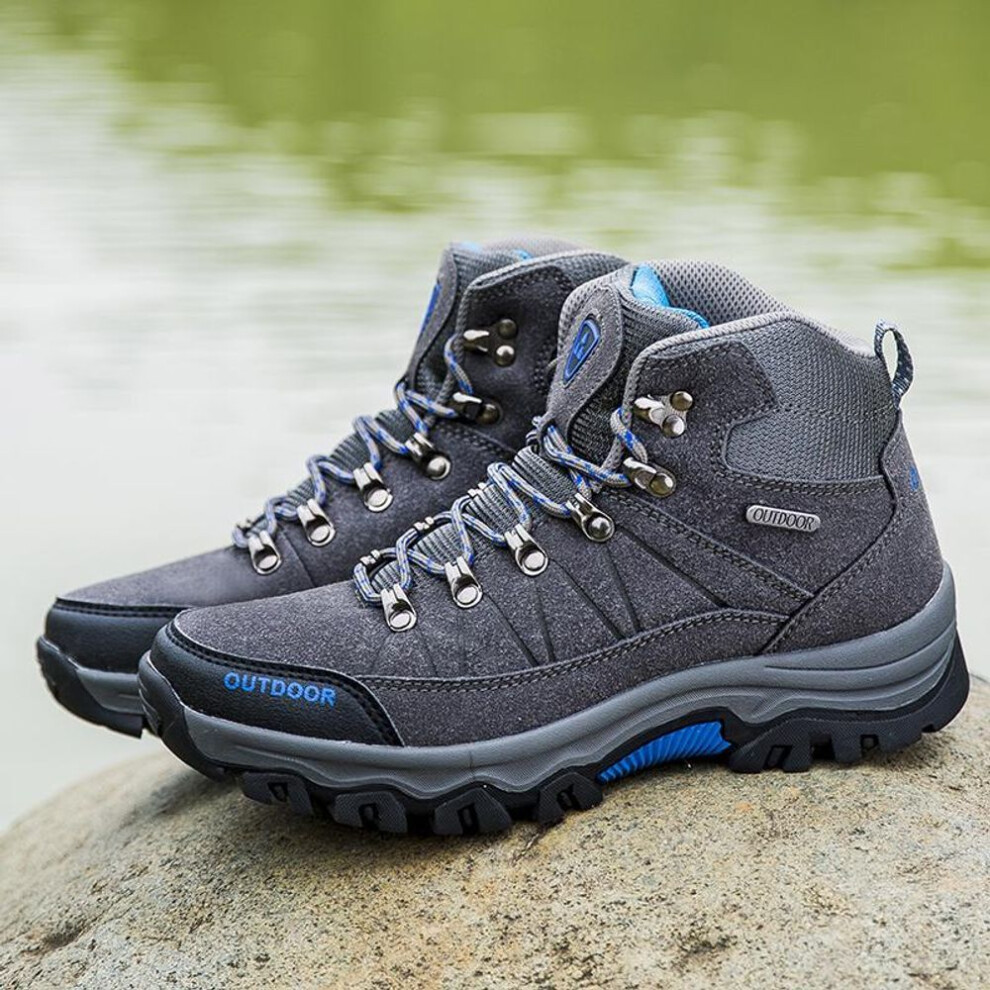 (light grey, 42) Men&apos;s High Top Outdoor Shoes Large Hiking Shoes 39-46