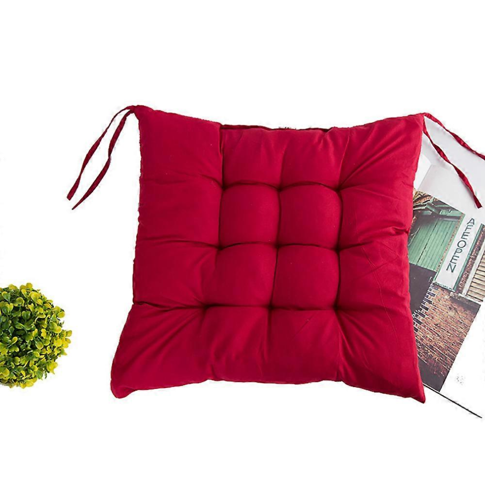 Lot de 4 coussins de chaise rouges (40x40x6 cm) - coussins d'assise pour chaises de jardin, chaises de cuisine ou de salle à manger - coussi