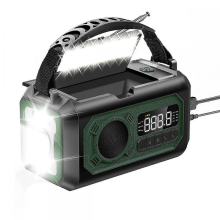 Radio météo d'urgence 12 000 mAh, radio solaire à manivelle, radio AM/FM portable avec lampe de poche