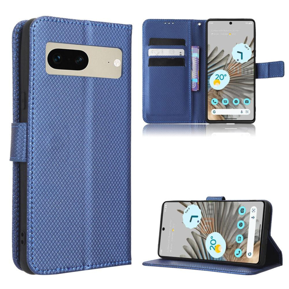 (Blue) Case For Google Pixel 7 Magnetic Wallet Kickstand Cover Card Holder Blue 764563560752