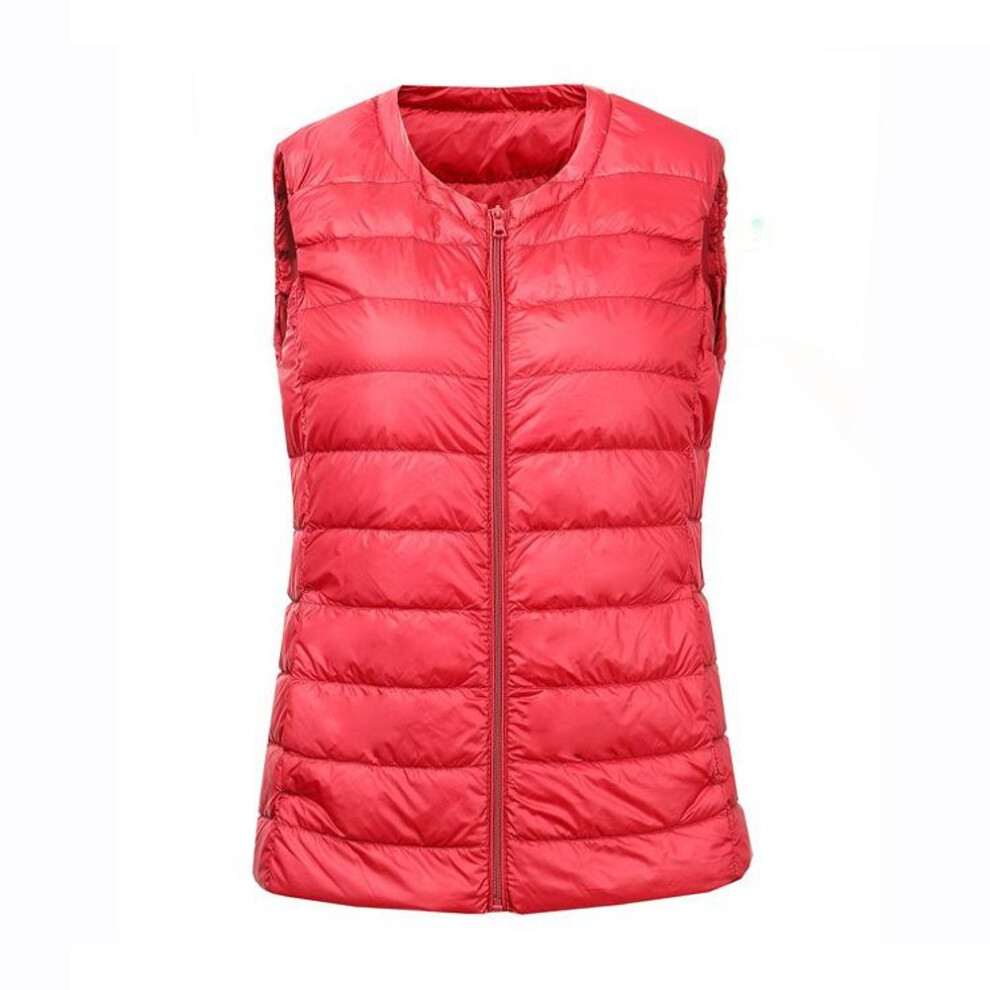 (red, XL) Women&apos;S Winter Waistcoat Duck Ultralight Double-Side Wearing Sleeveless Warm Jacket 7Xl Vest Coat