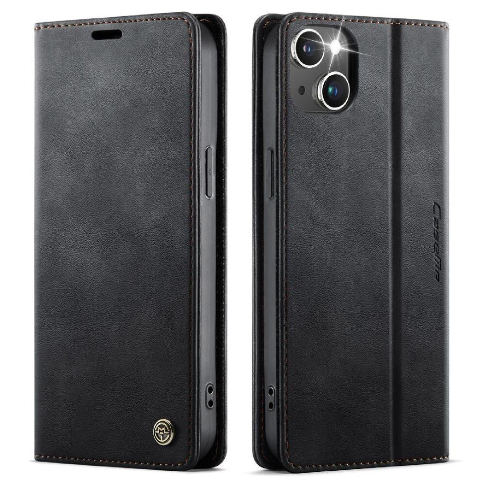 (Black) Retro Leather Wallet Case For Iphone 13 Mini Adjustable Kickstand Shockproof Protection Rfid Blocking Black 764563562640