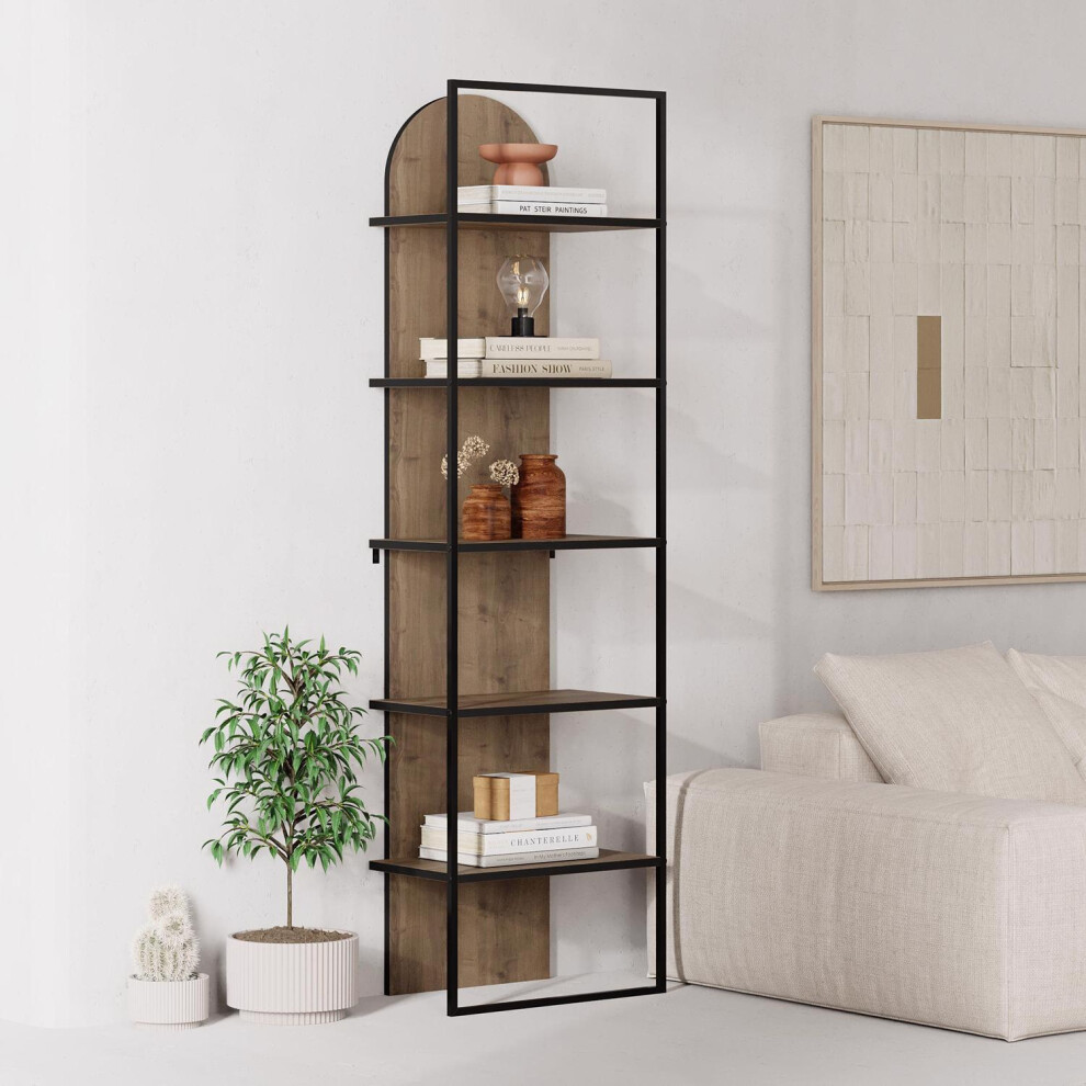 Dark Oak Bookcase Corner Display Book Shelf