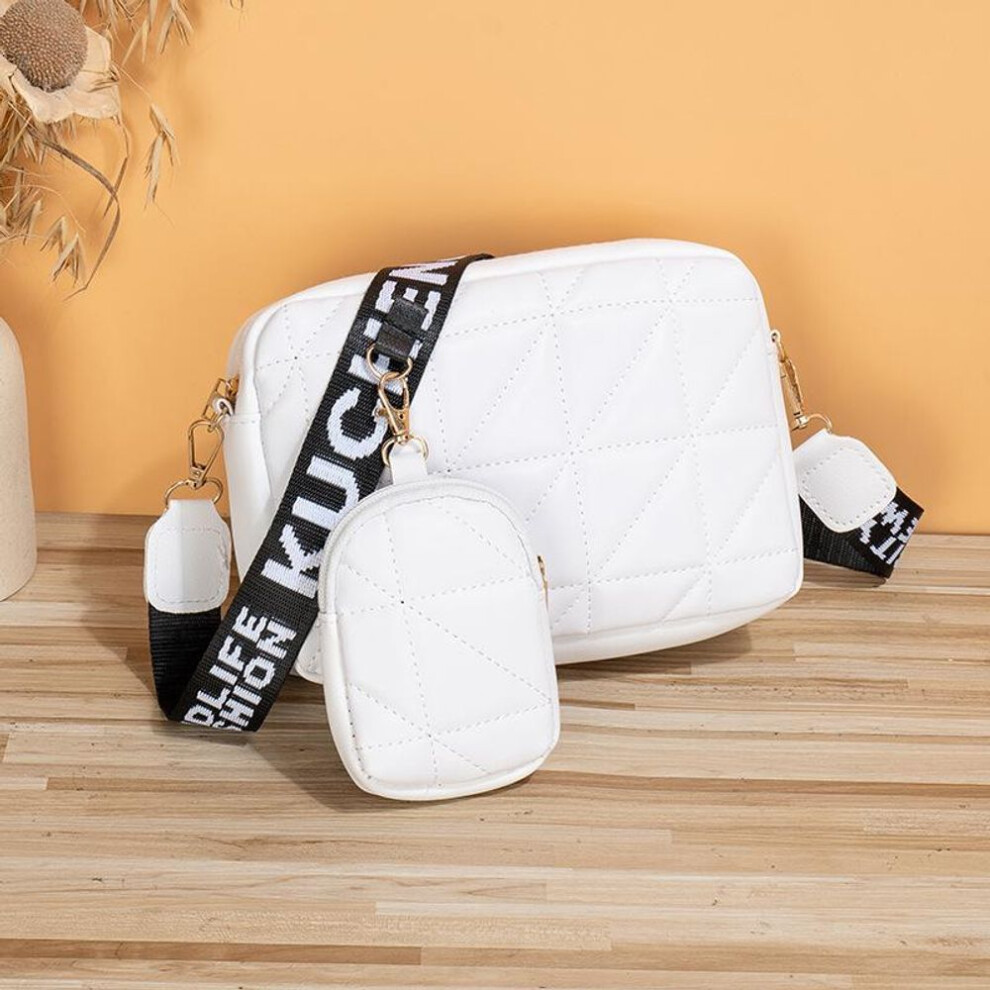(white, 22x7x14.5cm) Yogodlns Quilted Detail Square Bag With Coin Purse