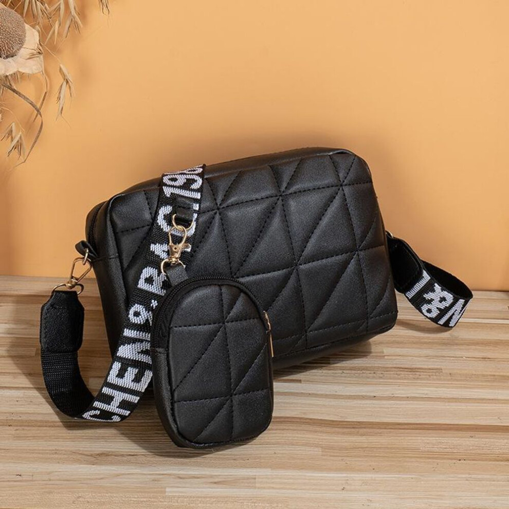 (black, 22x7x14.5cm) Yogodlns Quilted Detail Square Bag With Coin Purse