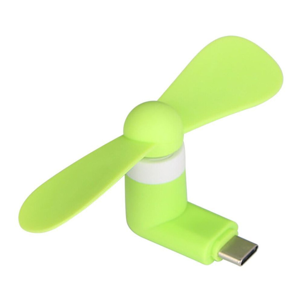 (Green) Flexible Mini TYPE-C Fan, Portable And Creative Mobile Fan