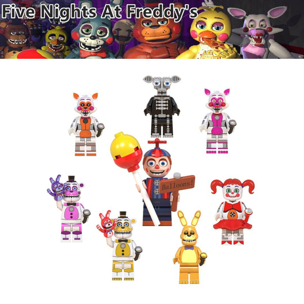 Bonxaif 8Pcs Fnaf Five Nights At Freddys Action Minifigures Blocks Toy Fit Lego