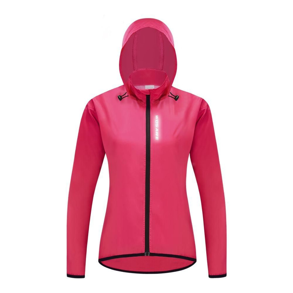 (Red, S) Cycling Jacket WOSAWE Hooded Tops Women Bike Sportswear
