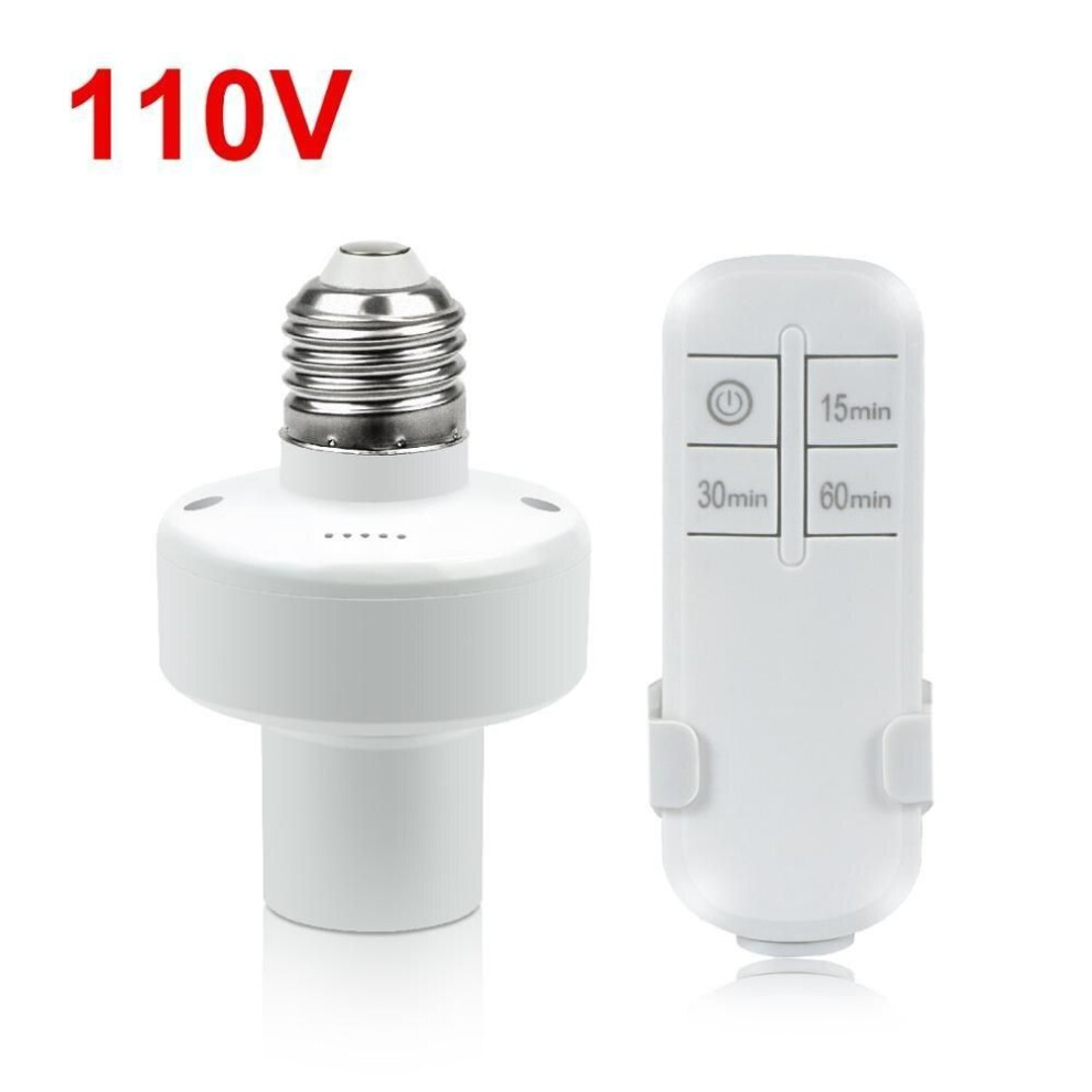 (110V) Wireless Remote Control E27 Light Lamp Bulb Base Socket Holder 110V 220V Smart Home Timer Switch