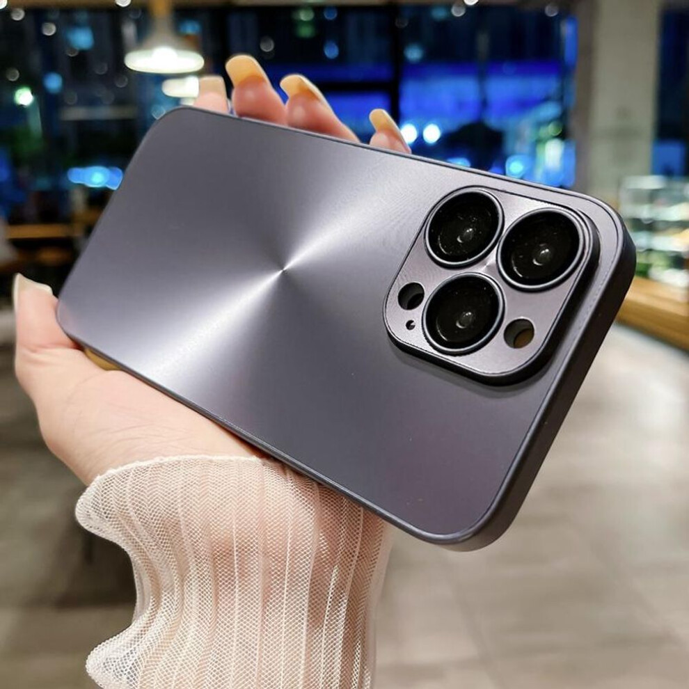 (black, iPhone 14 Pro) Hyun Ultra Thin Matte Phone Case For iPhone 15 14 12 13 11 Pro Max XS XR Shockproof Back Cover Coque Metal Stand Silicone