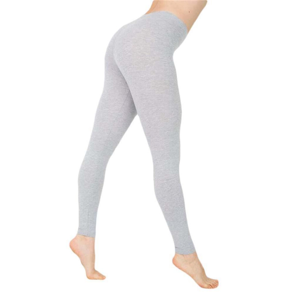 (grey, L) Waist Lady Leggings Pants Solid ColorSlim Tights Stretchy Trousers