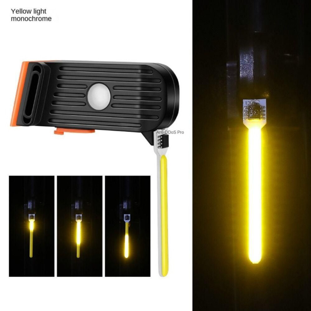 (yellow) Chargeable Led Bike Tail Light Ultra Bright Mountain Bike Led Warning Light Bike Light  Bicycle