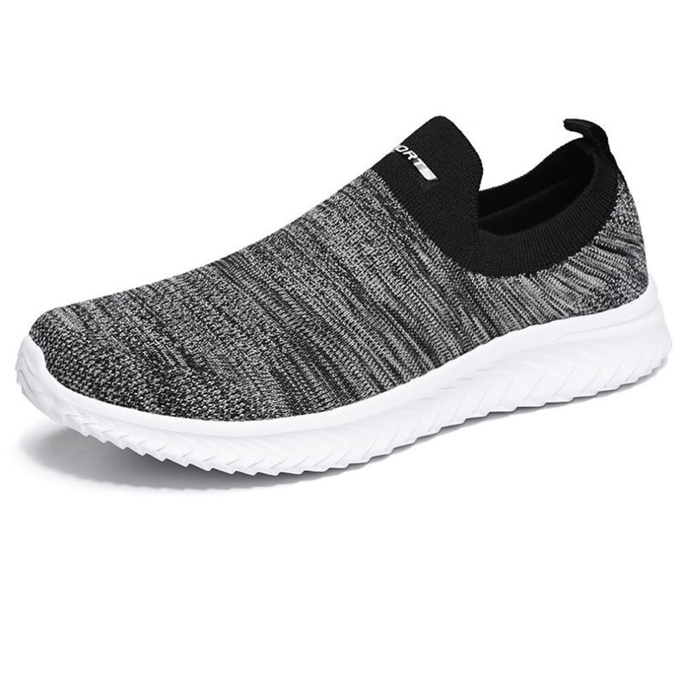 (white,gray, 45) Flying Woven Surface Ultra-light MD Bottom Hollow Breathable Fashion Sports Shoes Casual One-step Men and Women