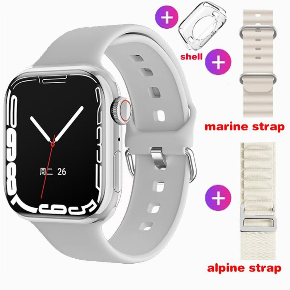 (Silver, three straps) Smart Watch Women Ultra Series 9 NFC Smartwatch Men BT Call Waterproof Wireless Charging 2.05 inch Screen For Watch 9