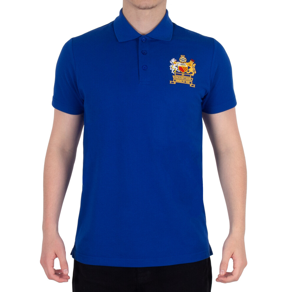 (Blue United 68, 2XL) Fan Originals Manchester Polo Shirt Mens 1968 European Colours Blue