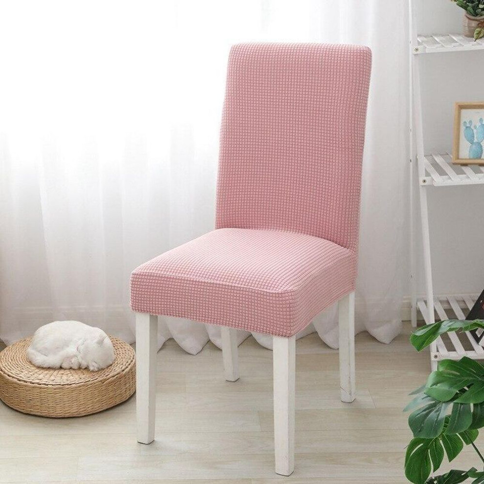 (pink, 1 piece) Jacquard Dining Chair Cover Spandex Elastic Stretch Long Back Chair Slipcover Case for Chairs Kitchen Hotel Wedding Banquet