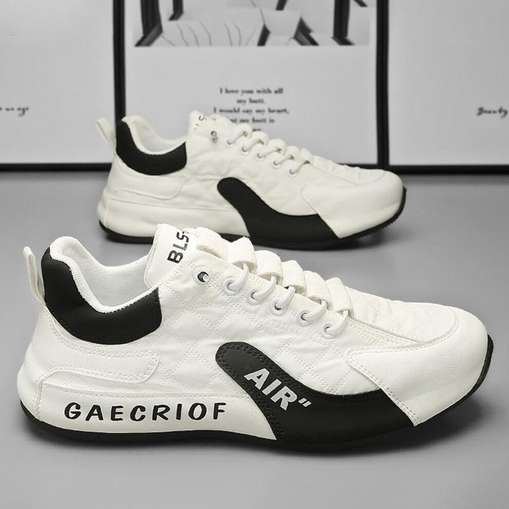 (white,black, 42) Men&apos;s Fashion Breathable Casual Shoes Students Running Sports Sneakers Male Comfortable Gym Outdoor Shoes