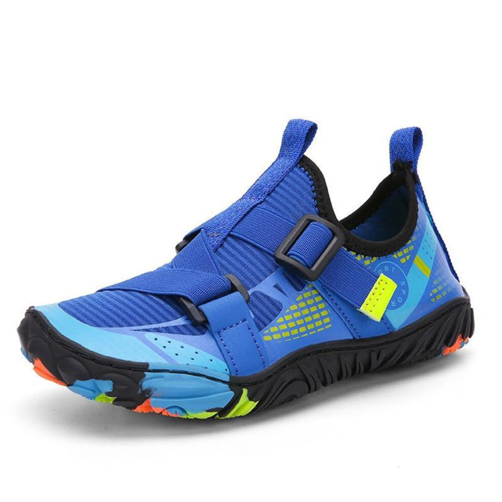 (blue, 46) Children Beach Aqua Shoes Boy Girl Barefoot Water Shoes Quick-Dry Drainage Diving Swim Sandals Kids Fishing Surf Wading Sneakers