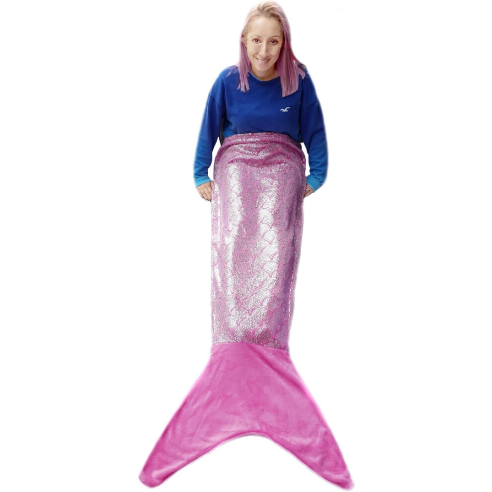 London Europe (Medium, ) Original Comfy Tail Soft Sparkly Mermaid Tail - Assorted Sizes & Colours Pink
