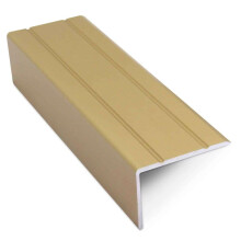 Matt Brass Stair Nosing 0.9m NAS 25x10mm Aluminium Grooved Self-Adhesive Trim