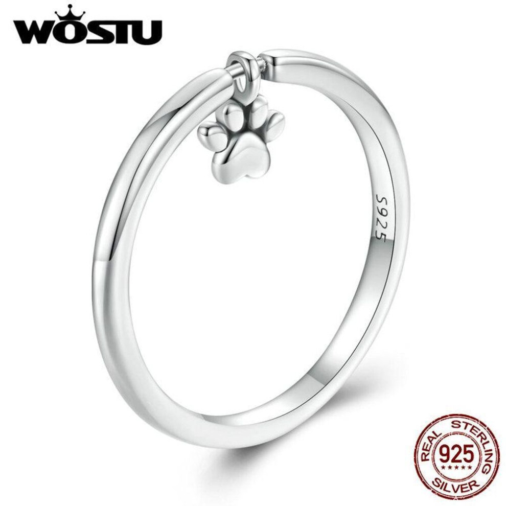 (7) WOSTU  925 Sterling Silver Simple Cute Dog's Claw Ring for Women Rings  Fine Jewelry